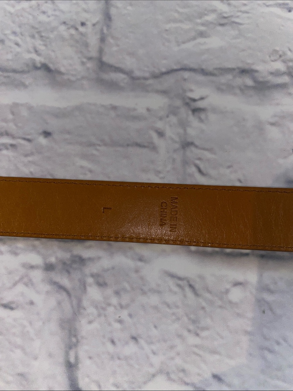 Lauren Ralph Lauren Croc-Embossed Leather Belt with Gold Buckle Tan Size L - Picture 8 of 13